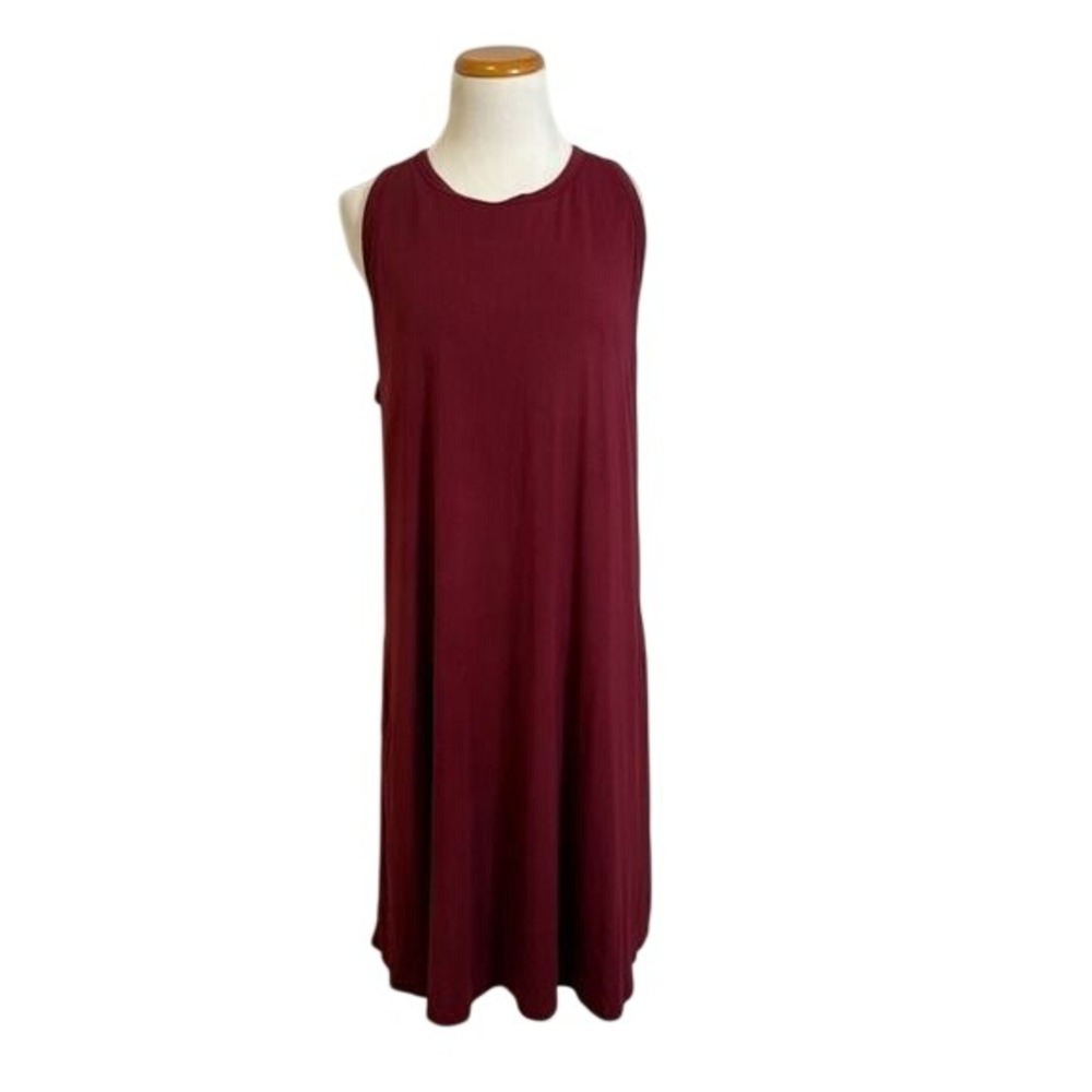 SheBird‎ The Freedom Sleeveless Dress Burgundy Built-in Bra Modal Size 8